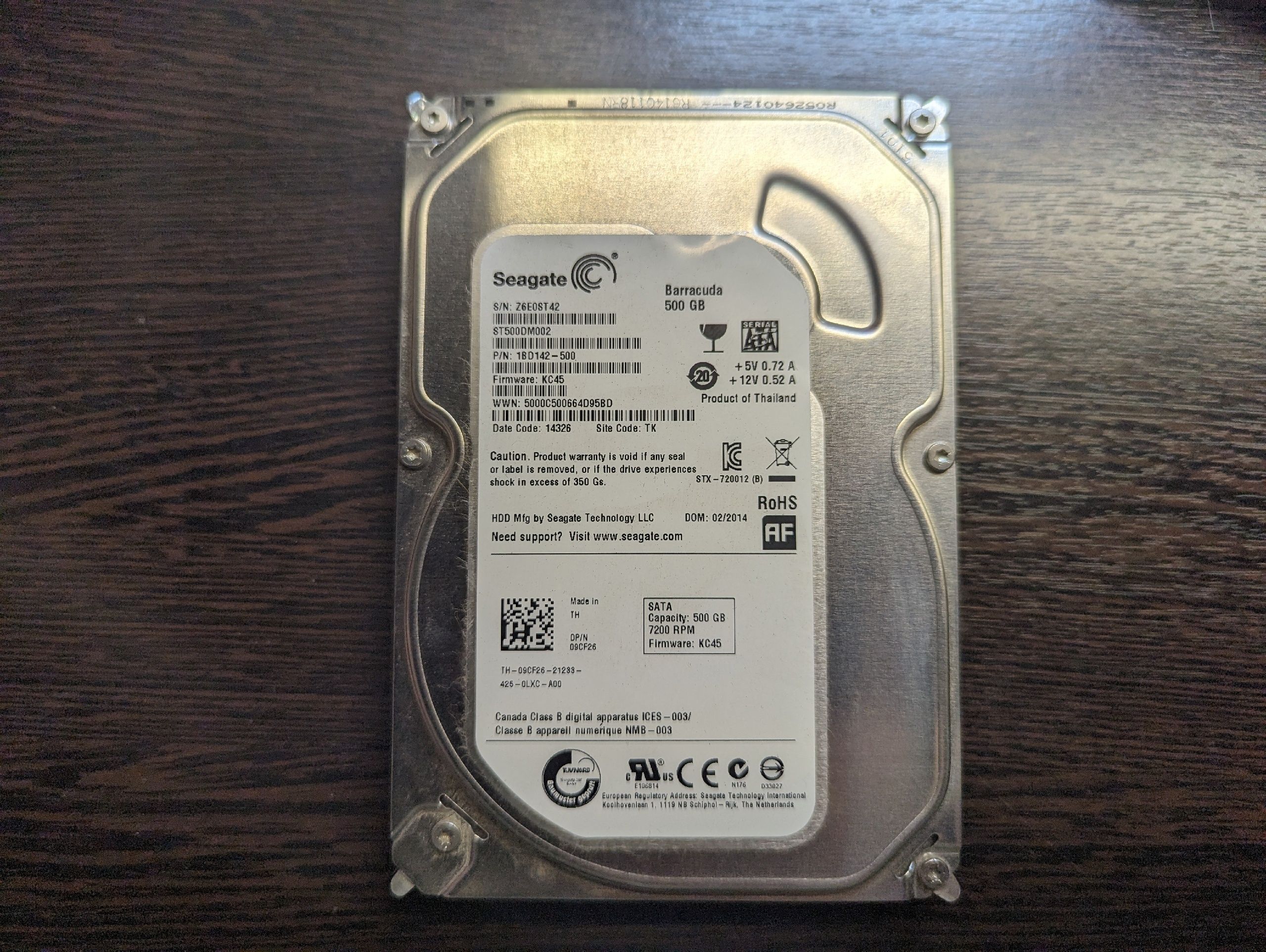 Seagate500ГБВнутреннийжесткийдиск(ST500DM002)