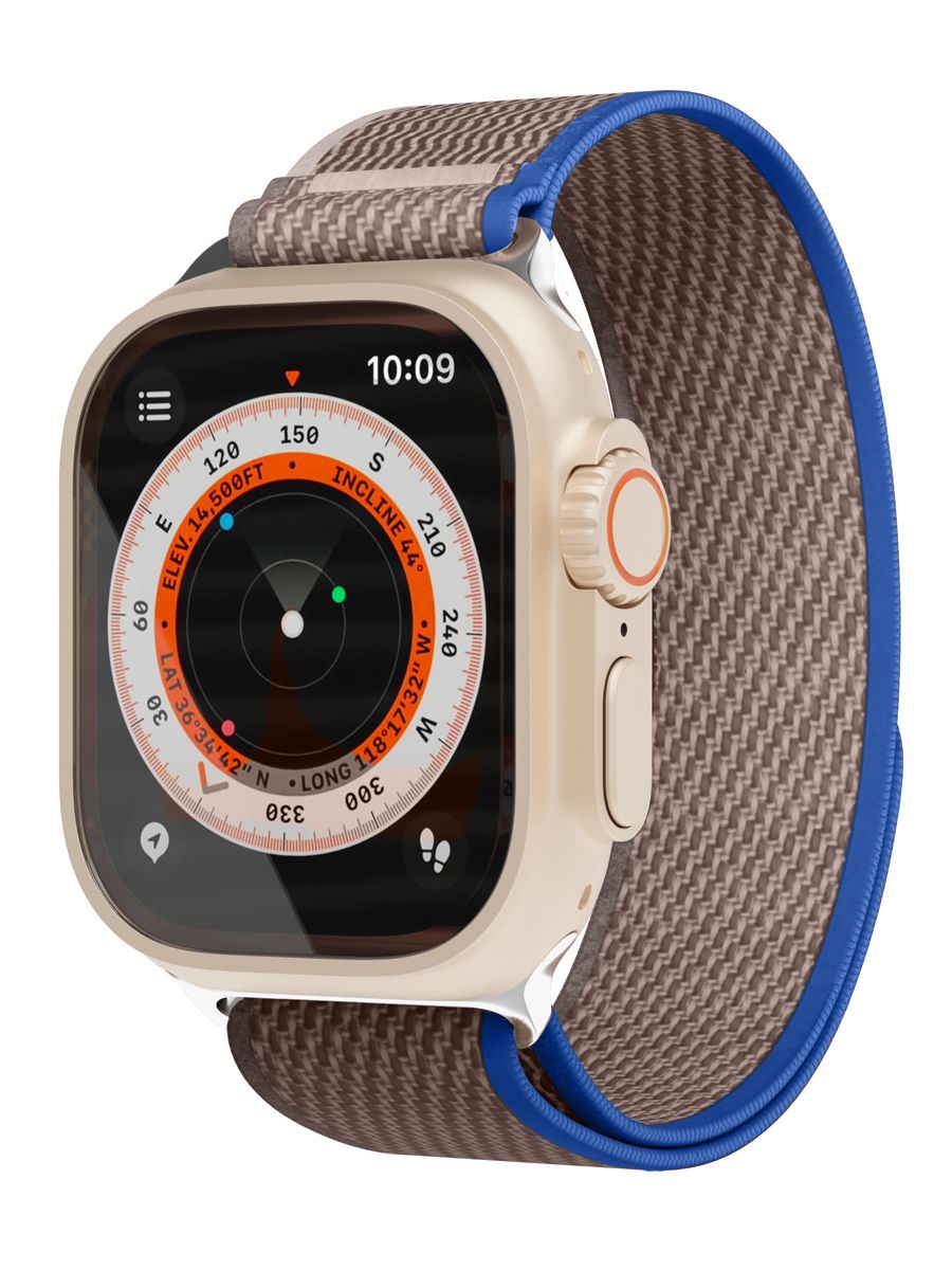 РемешокнейлоновыйTrailBandvlpдляAppleWatch42/44/45/49mm,синий-серый