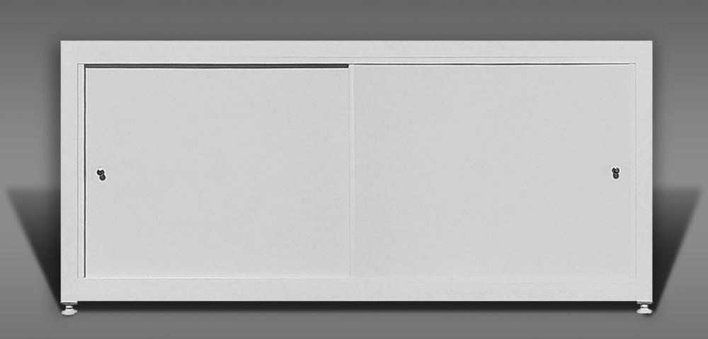 Экран под ванну Акварель 130х53 см белый, с раздвижными дверцами из алюминиевой композитной панели, рама #1