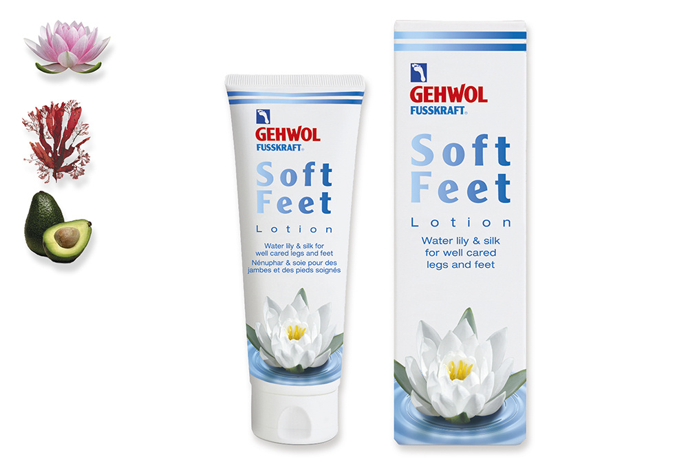 Лосьон для ног и стоп Водяная лилия и шёлк Геволь Gehwol Soft Feet увлажняющий, крем питательный для #1