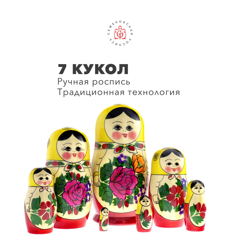 Семеновская матрешка 7 кукол "Россияночка" #1