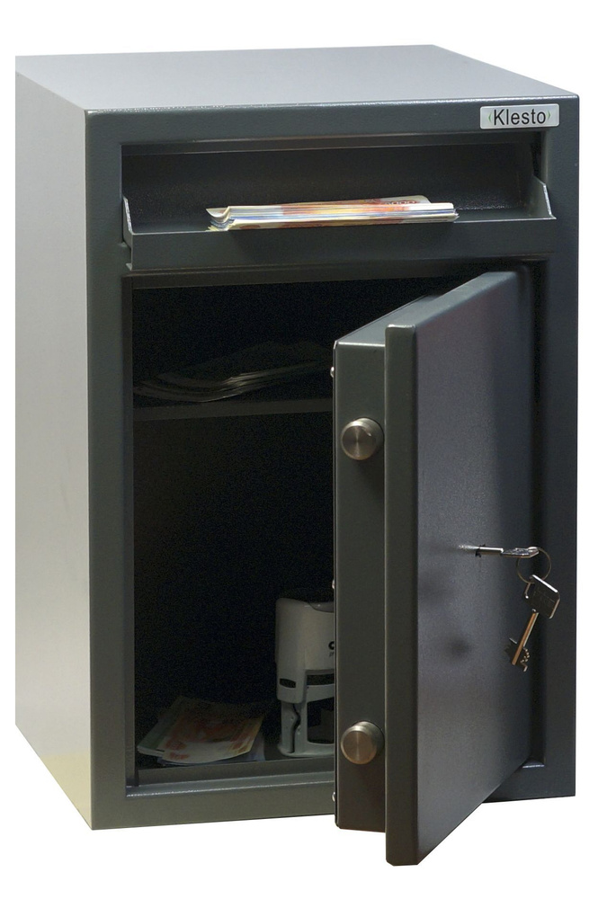 Офисный взломостойкий сейф с купюроприемником для денег и документов Klesto DS50, металлический, ключевой #1