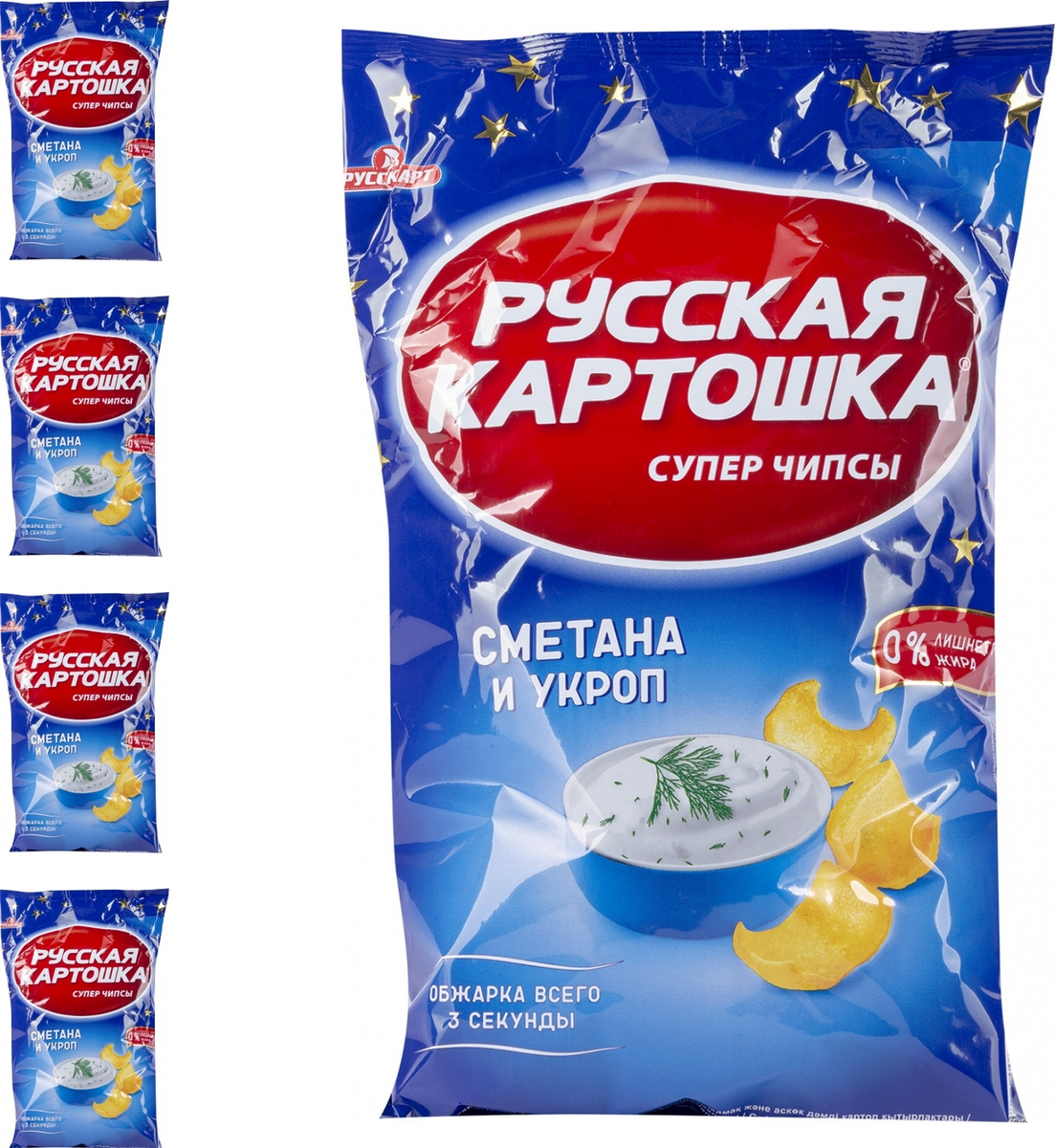 Чипсы Русская Картошка Сметана - укроп 150 г (комплект из 4 шт ...