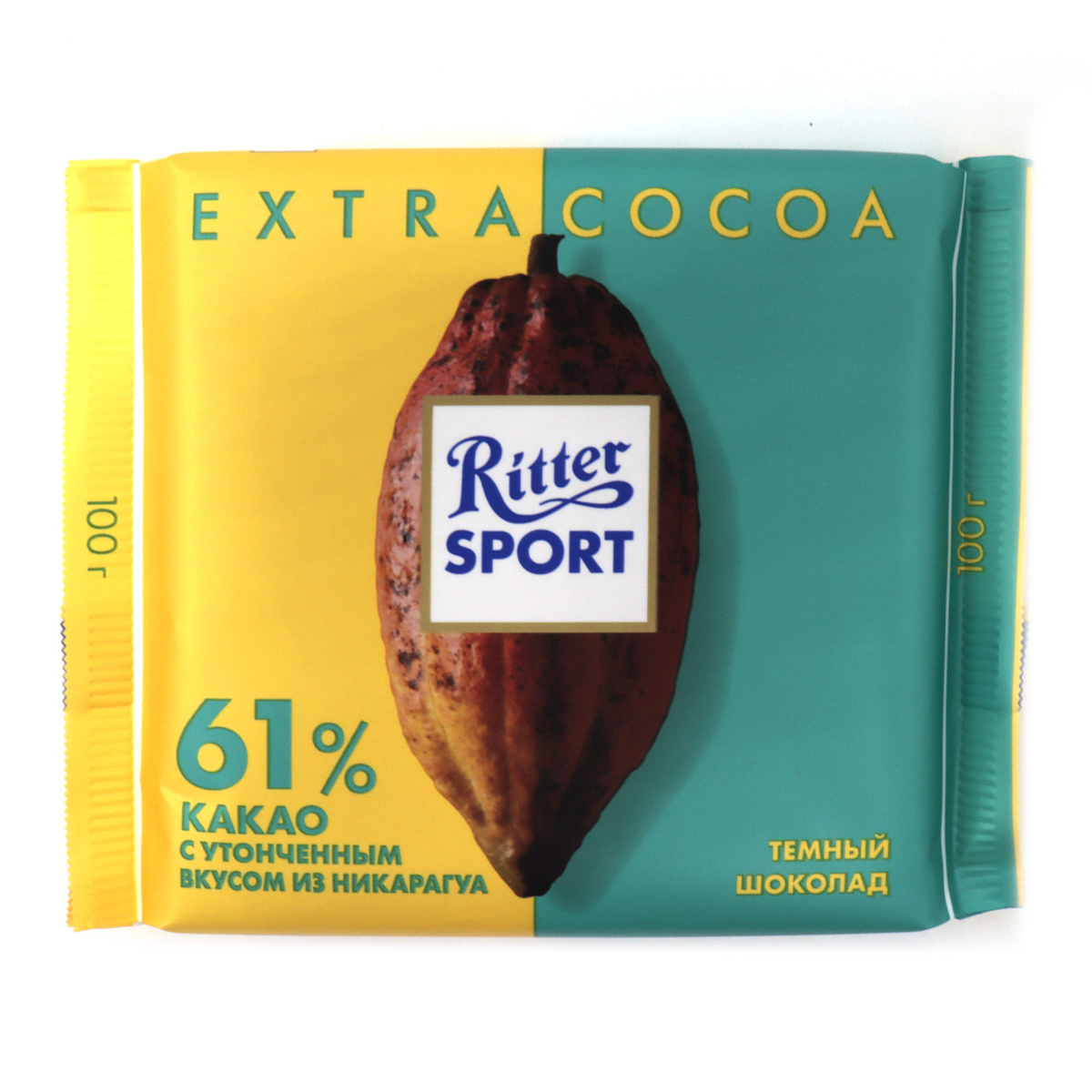 Шоколад "Ritter SPORT" тёмный 61% какао 100гр. — купить в интернет ...