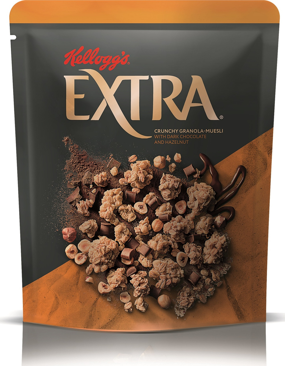Завтраки готовые Kellogg’s Extra хрустящая Гранола-Мюсли с темным ...