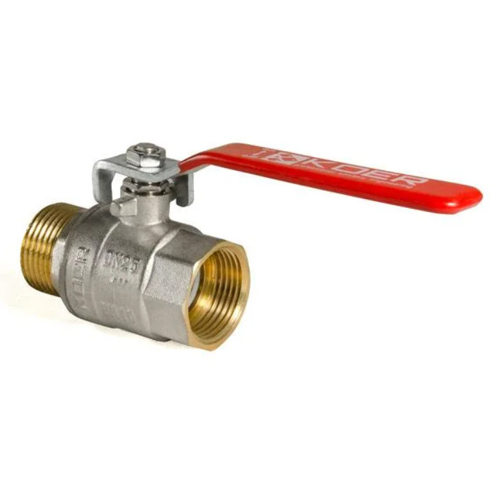Кран шаровой латунный 1\" дюйм KOER (Чехия) DN25 вн/нар ручка рычаг ...