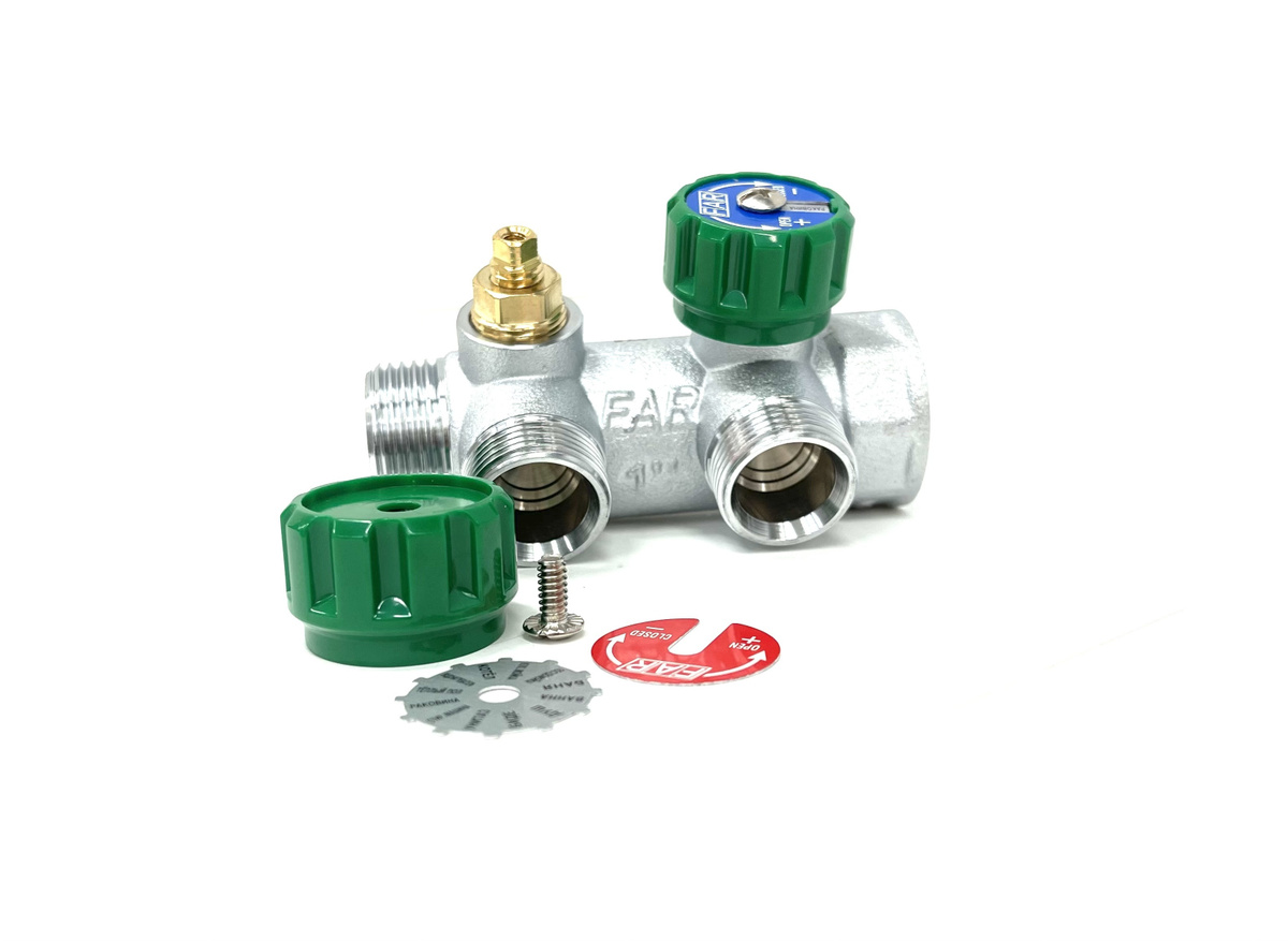 Коллектор регулирующий FAR 1\" Х 3/4 под евроконус на 2 отвода - купить ...