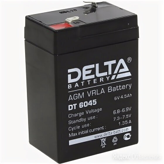 Аккумулятор Delta DT 6V 4.5Ah для детского электромобиля универсальная ...