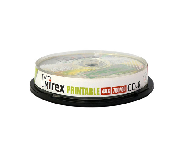 Компакт диск CD-R Mirex, объем 700 Мб, скорость 48х, пластиковый бокс ...
