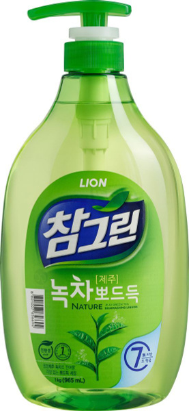 LION Chamgreen Средство для мытья посуды, овощей и фруктов Зеленый чай ...