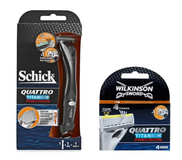 Schick / Wilkinson Sword QUATTRO PRECISION / Комплект Бритвенный станок ...