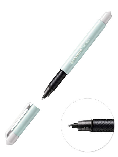 Ручка-роллер STABILO beCrazy! Pastel + 3 синих картриджа, 0,5мм ...