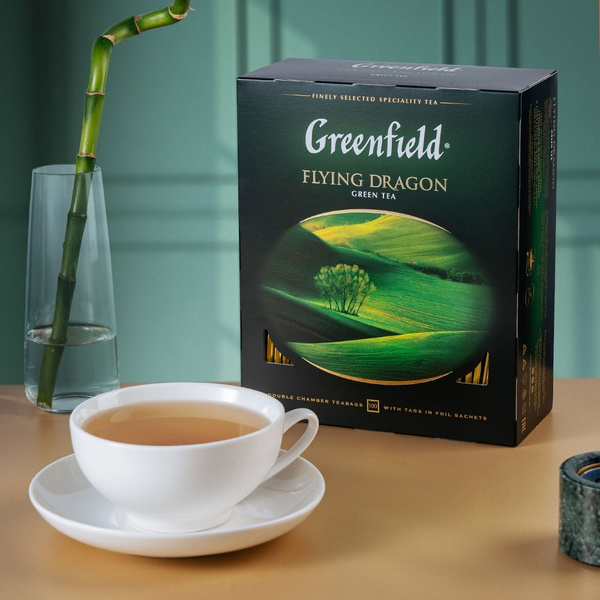 Зеленый чай в пакетиках Greenfield Flying Dragon, 100 шт - купить с ...