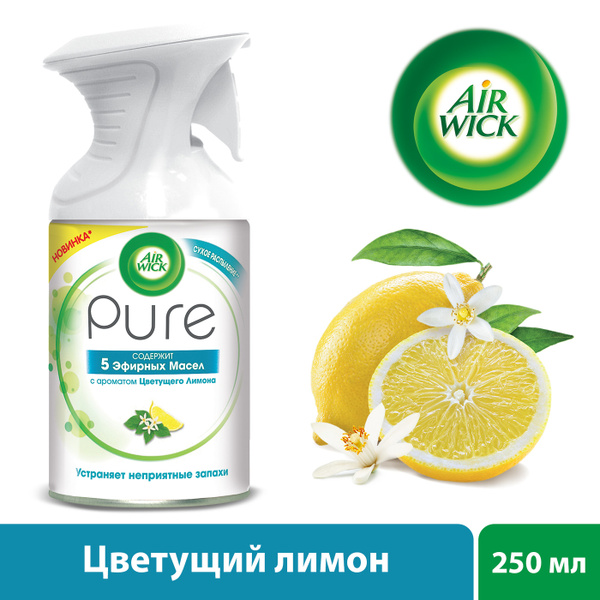 Освежитель воздуха AirWick Pure 5 эфирных масел, цветущий лимон, 250 мл ...