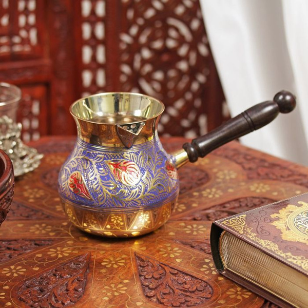 Турка латунь цветная эмаль 450 мл - купить с доставкой по выгодным ...