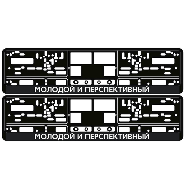 Рамка для номера автомобиля МОЛОДОЙ И ПЕРСПЕКТИВНЫЙ комплект 2 шт ...