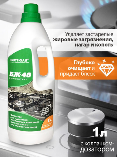 Антинагар БЖ-40 1л. С колпачком дозатором. Средство против жира, смол ...