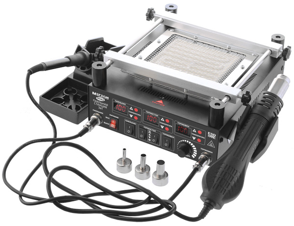 Цифровая паяльная станция 3 в 1 МЕГЕОН 00363 - купить с доставкой по ...