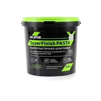 Шпатлевка для стен GLIMS SuperFinish PASTA, финишная шпаклевка, готовая ...