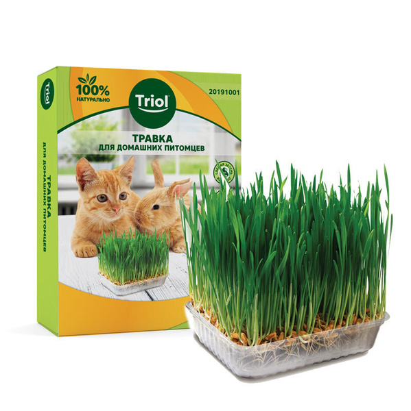 Трава для кошек, собак, птиц, грызунов и других животных Triol (с ...