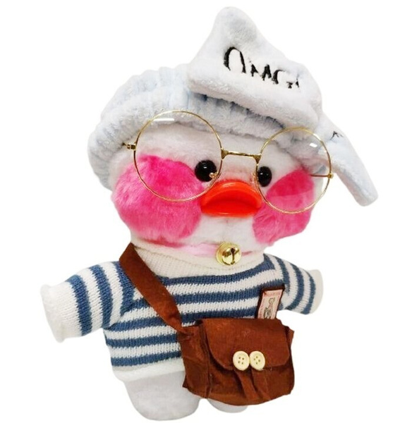 Утка мягкая игрушка / Плюшевая уточка lalafanfan duck / Утенок в очках ...