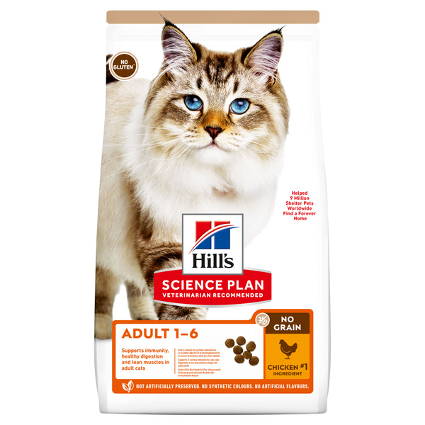 Беззлаковый сухой корм Hill's Science Plan No Grain для взрослых кошек ...