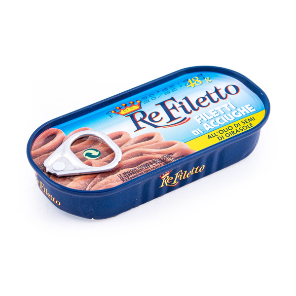Филе анчоусов в подсолнечном масле REFILETTO, PESCE AZZURO, 0,048/0,026 ...