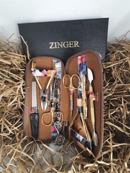 ZINGER, Маникюрный набор на молнии 37014-PVC-G, 8 предметов, чехол ...