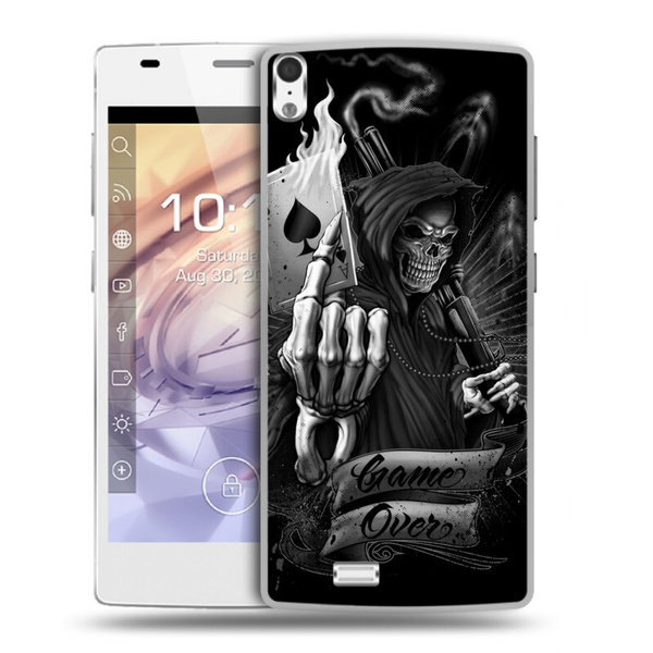 Дизайнерский пластиковый чехол для Prestigio Grace Скелет и туз ...