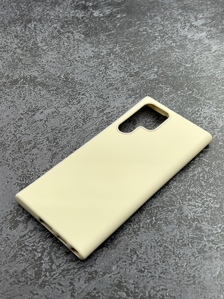 Чехол для SAMSUNG S22 Ultra (молочный), SILICONE CASE , микрофибра ...