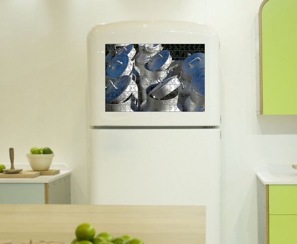 Магнитный пазл 38x26см."Бидоны для молока, транспорт молока, молочное ...