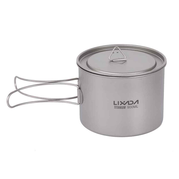 Tazza Da Campeggio Lixada 900ml In Acciaio Inox - Ultraleggera Con Coperchio E Maniglia Pieghevole - Foto 7