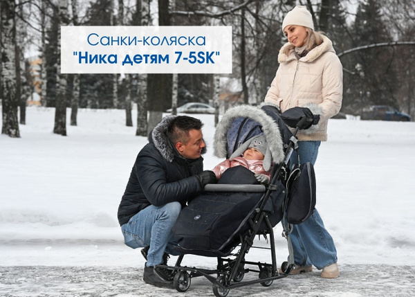 Санки-коляска Ника детям 7-5SK НД7-5SK/6 графитовый, с перекидной ...