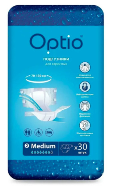 Подгузники для взрослых Оптио - Optio Soft M (70-130см) х 30 штук ...
