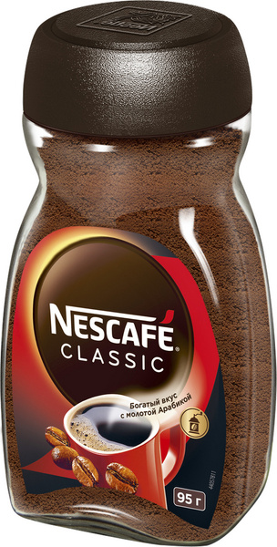 Кофе NESCAFE Classic 95 г, натуральный растворимый порошкообразный с ...