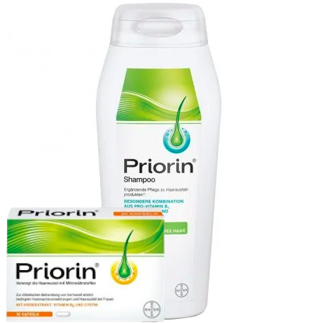 Bayer Priorin НАБОР для роста волос Приорин Капсулы, 30 шт + Приорин ...
