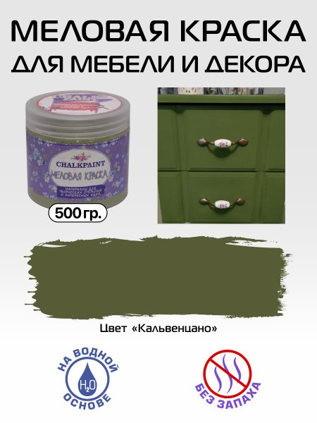 Краска Chalky paint MELOVAYA Быстросохнущая, Водная, Меловая, Матовое ...