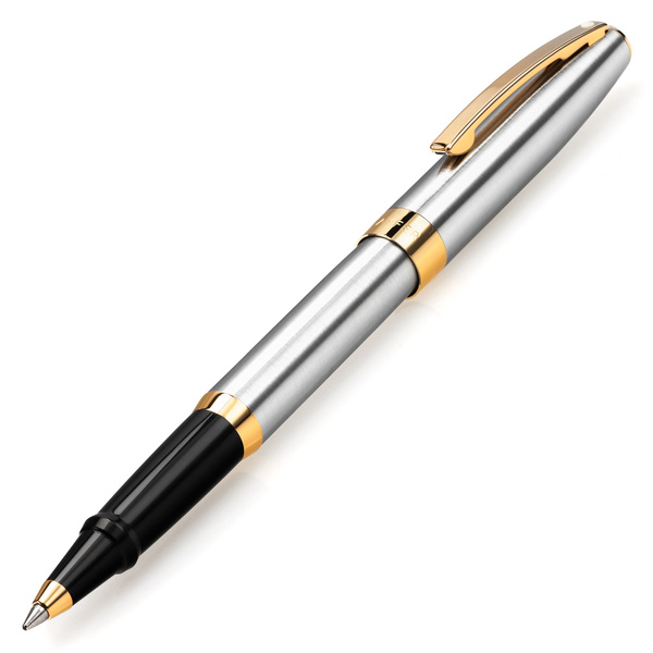 Ручка-роллер SHEAFFER Sagaris Brushed Chrome Gold Tone Trim - купить с ...