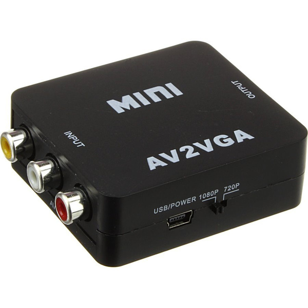 HD видео конвертер RCA (AV) на VGA + аудио кабель 1 метр для ...
