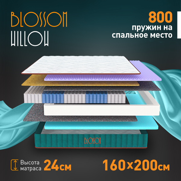 Матрас Blossom Willow, Независимые пружины, 160 - купить по выгодной ...