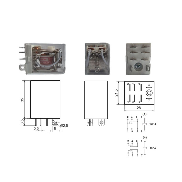 Реле 13. Реле 13f-2 (SCL) 240vac 10/15a.