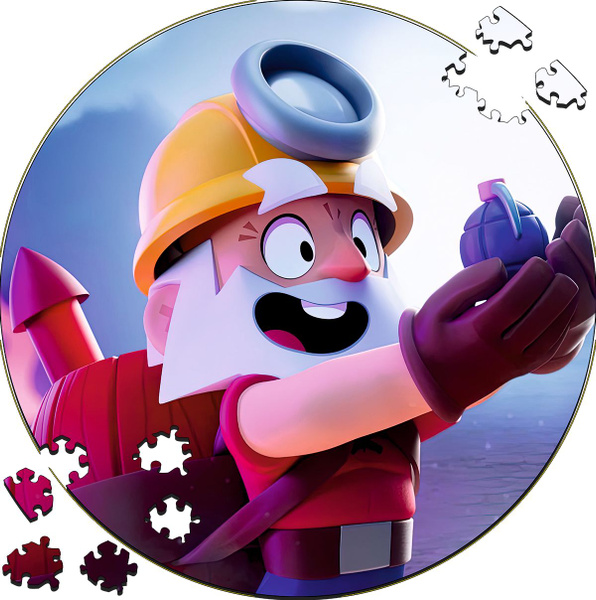 Деревянный пазл - картина на стену Бравл Старс Диномайк Brawl Stars ...