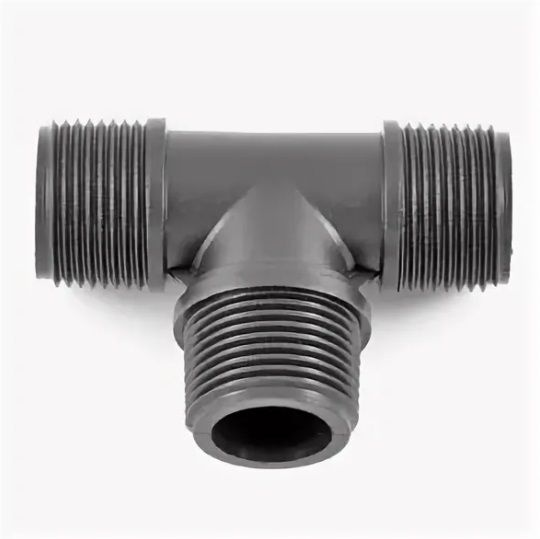 Тройник ПНД d 3/4"х3/4"х3/4" с наружной резьбой POELSAN Турция, 50300 ...