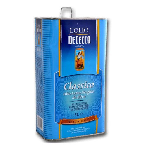 Масло оливковое De Cecco Classico Extra Virgin, жестяная банка, 5 л ...