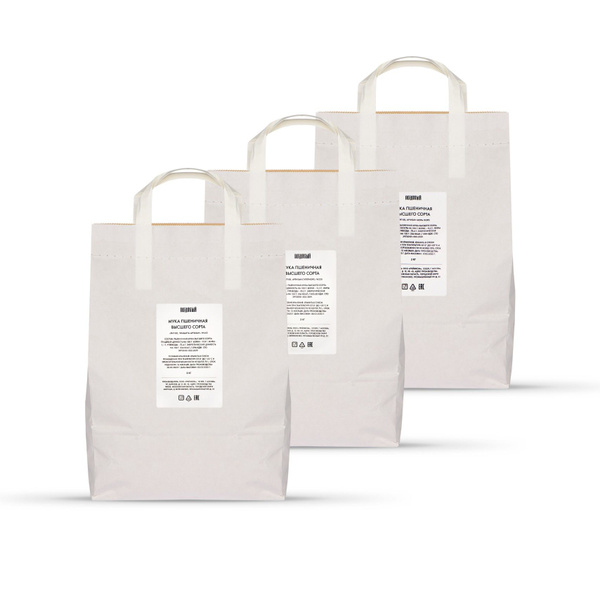 Набор высокобелковой муки для хлеба, пиццы и сдобы, 3 шт, 9 кг, Подовый ...