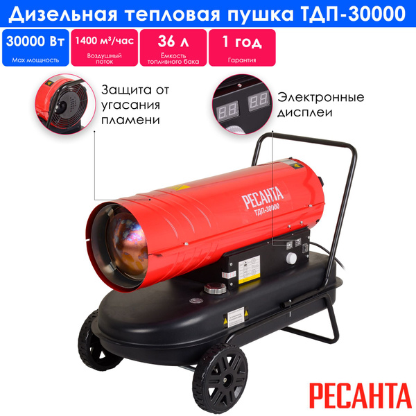 Тепловая пушка дизельная Ресанта ТДП-30000 - купить по выгодной цене в ...