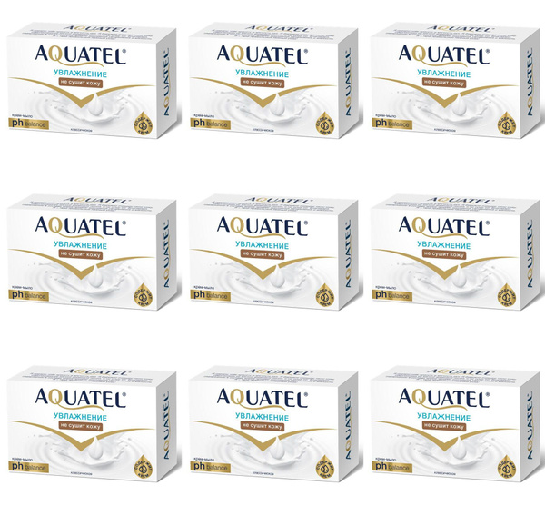 Aquatel Крем-мыло туалетное, Классическое, 90 г, 9 шт - купить с ...