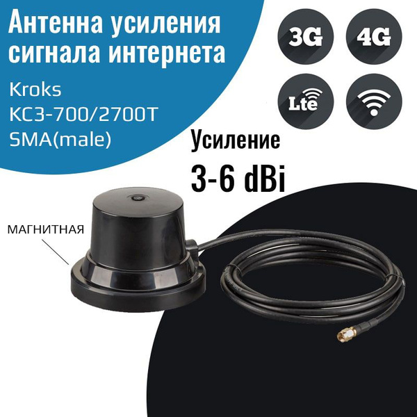 Широкополосная автомобильная антенна Kroks KC3-700/2700M - купить с ...