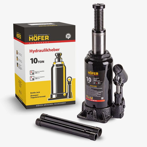 Домкрат автомобильный Бутылочный Гидравлический HOFER 10064062, 10 т ...