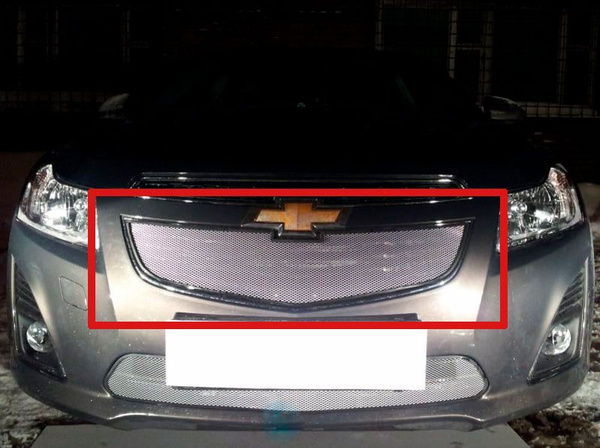 Защитная сетка радиатора верх хром Chevrolet Cruze (2012-2015 ...